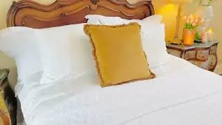 20&rdquo; Square Soft Tan Cotton Pillow w/ Fringe
