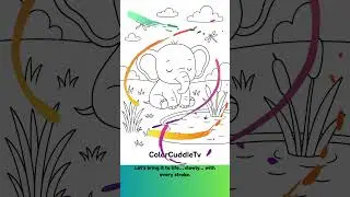 Cute Elephant Coloring Page for Kids | ColorCuddleTv #coloringforkids #calmforkids #relaxanddraw