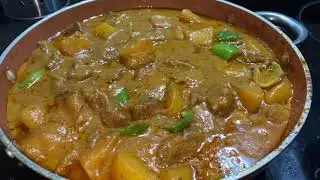 Cooking shrimp garlic butter,pork mushrooms and beef caldereta with coconut milk