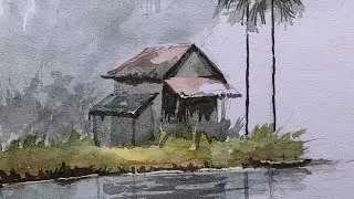 Nature/ Landscape/ Painting/ water colour demo /Jain N Paravur 