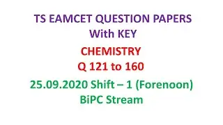 AP EAMCET 2020 Chemistry (set-01) BiPC question paper with key 25.09.2020 shift-01 #APEamcetBiPC