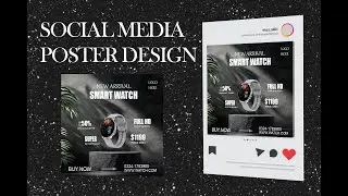 Modern smart watch poster design &mdash; clean & creative ✨