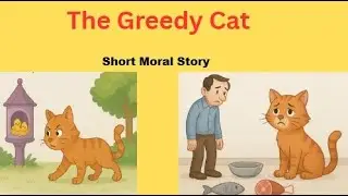 The Greedy Cat 🐱 | Moral Story for Kids | Be Happy with What You Have