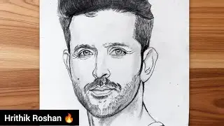 Hrithik Roshan Realistic Pencil Sketch | 3 Min Timelapse Drawing ✏️🔥