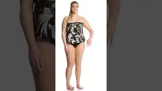 Maxine Plus Size Palm Noveau Blouson Tankini Top | SwimOutlet.com