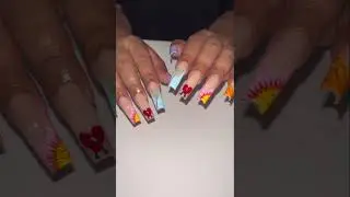 Bad bunny nails ❤️🌴 #gelxnails #badbunny