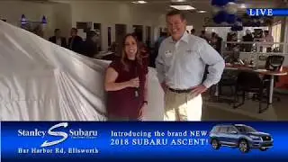 Intro to the Ascent reveal party at Stanley Subaru on the news