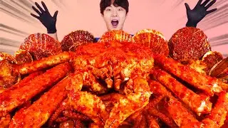 RUS SUB)Сплошная Брачный перерыв короля Еда Mukbang🦀Spicy King Crab Seafood Boil Korean ASMR Hoony