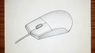 How to draw Computer Mouse 🖱 step by step | Computer Mouse drawing easy |