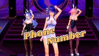 【MMD】Raiden Ei X Yae Miko X Yumemizuki Mizuki | Phone Number [Full Dance]