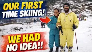 OUR FIRST TIME SKIING WE HAD NO IDEA| #manali #snow #skiing #minivlog #first 