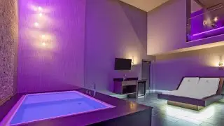 Romantic Getaway at Prestige Club Escapes. Room tour: two-level LUSH suite with spa tub at AXIS