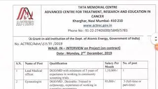 TMC Kharghar,Navi Mumbai,Staff Nurse vacancy on contract basis 2019