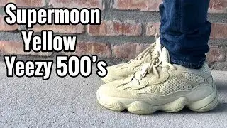 adidas Yeezy 500 &ldquo;Supermoon Yellow&rdquo; on feet