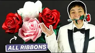 How To Make Realistic Roses out of Satin Ribbon (DIY Ribbon Flower)