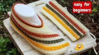 New design easy method knitting booties socks slippers | Knitting socks, booties in hindi/urdu ❤️