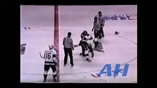 AHL Feb. 6, 1991 Jerome Bechard,NH v Brent Grieve,CD New Haven Nighthawks Capital District Islanders