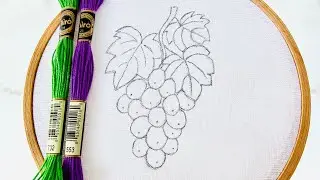 VERY EASY 3D GRAPES DESIGN HAND EMBROIDERY FOR BEGINNERS 