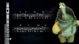 Kung Fu Panda - Oogway Ascends | Flute Animated Sheet Music & Backing Track | Easy