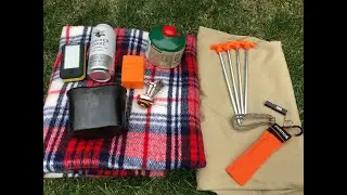 2 MINUTE TARP SETUP / GEAR REVIEW - Backpacking Stove,  Fire Steel,  Camping Light
