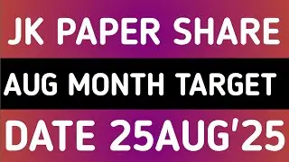 JK PAPER SHARE LATEST NEWS 25AUG'25/JK PAPER STOCK LATEST NEWS WITH TARGET ANALYSIS