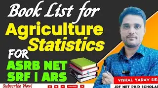 Booklist for Agriculture Statistics!ASRB NET ARS!ICAR JRF SRF!By Vishal Sir!#asrbnet#agricultre#stat