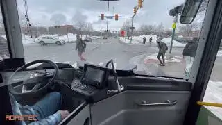 Driving at MSU Campus during winter