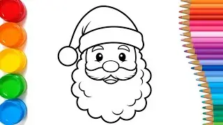 How to Draw and Color Santa Claus 🎅🎨 | Easy Christmas Drawing for Kids