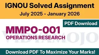 IGNOU MMPO 001 Solved Assignment 2025-26 PDF Download | IGNOU MBA