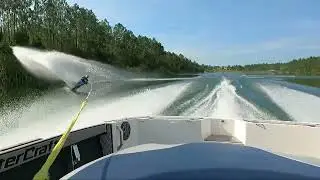 Slalom waterski course July 30, 2024 - Bruce, 34mph, 28&rsquo; off