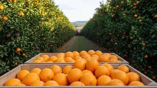 How Farmers Harvest Millions of Oranges | Inside an Orange Juice Processing Factory