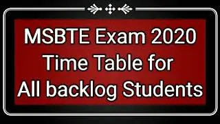 Msbte exam time table/ first year backlog students/ D.pharmacy