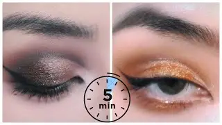 5 MINUTE Eye Makeup for Work / School / Everyday | easy 5 minutes Smokey eyemakeup tutorial #makeup 