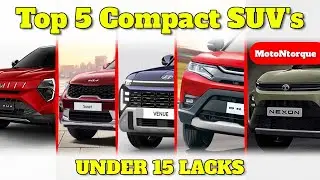 Top 5 Compact Size SUV's Under 15 Lacks #motontorque #venue #3xo #nexon #brezza #sonet