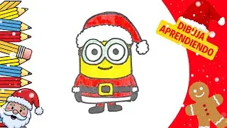 Como Dibujar a MINION SANTA CLAUS 🎅🏼⭐️ Dibujo F&aacute;cil para Ni&ntilde;os