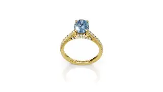 Stunning Blue Moissanite Engagement Ring in Rose Gold | Unique Criss-Cross Diamond Band