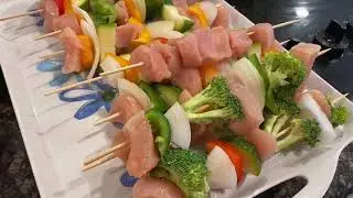 What I Eat on WW Purple Plan - Chicken Skewers!