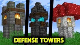 Minecraft 5 Working Defense Towers - Tutorial