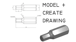 Model and Create a Drawing of a bit in this Onshape tutorial