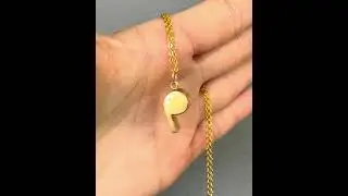 Vintage Solid 14K Gold Working Whistle Pendant Necklace