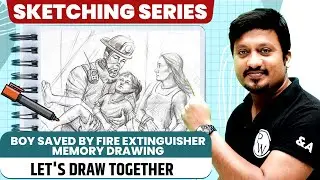 Boy Saved By Fire Extinguisher Memory Drawing | NIFT,NID,UCEED,NATA,JEE Mains Paper 2