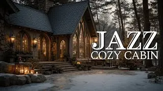 Cozy Jazz Cabin | Winter Snowfall Ambience | Relaxing Smooth Jazz for Study & Sleep