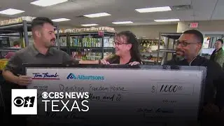 Denton Freedom House food pantry receives $1,000 donation from Tom Thumb Albertsons, CBS Texas