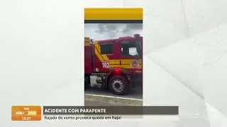 Rajada de vento provoca acidente com parapente em Itaja&iacute; | Seguran&ccedil;a | SCC Meio-Dia