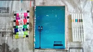 Beautiful Night Sky Painting | Step by Step Acrylic Art Tutorial