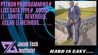 Python programming# List data type# Count (x), sort(), reverse(), clear () methods.........