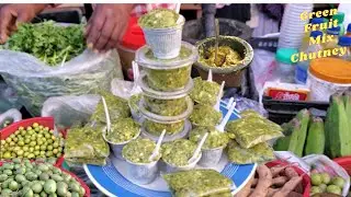Green fruit mix Vorta | Tasty Green Banana Vorta| Mix Fruits Vorta kacha Kola Vorta
