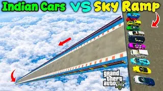 Indian Cars Vs Super Cars On Highest Sky Ramp Challenge In GTA 5 😱🥰