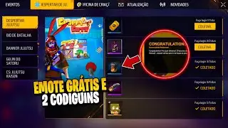 CORRE! COMO PEGAR EMOTE GRÁTIS, 2 CODIGUINS, CALENDÁRIO SEMANAL E INCUBADORA