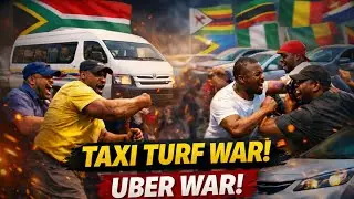 TRANSPORT WARS!!!! Taxi Drivers Clash with (immigrant Uber Drivers in South Africa.